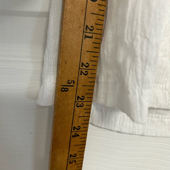 Blossom White Crinkled Gauze Cropped‎ Wide Leg Pants Womens Medium NWT. - Picture 6 of 7